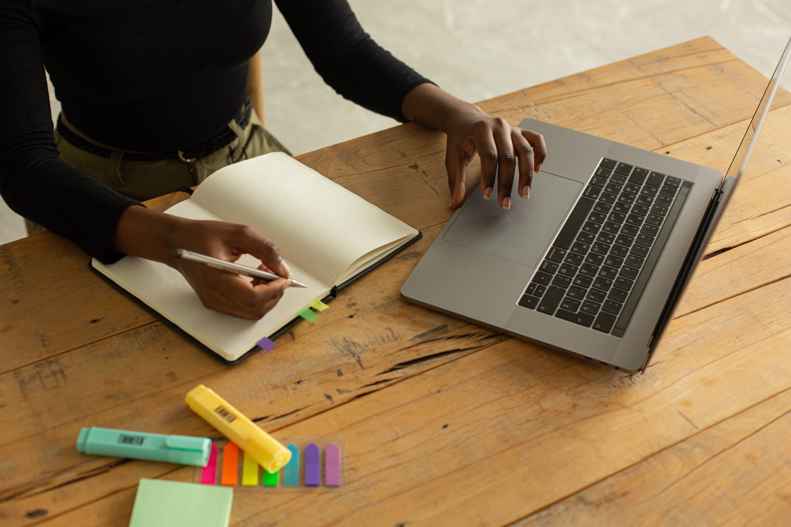 Woman organizing work