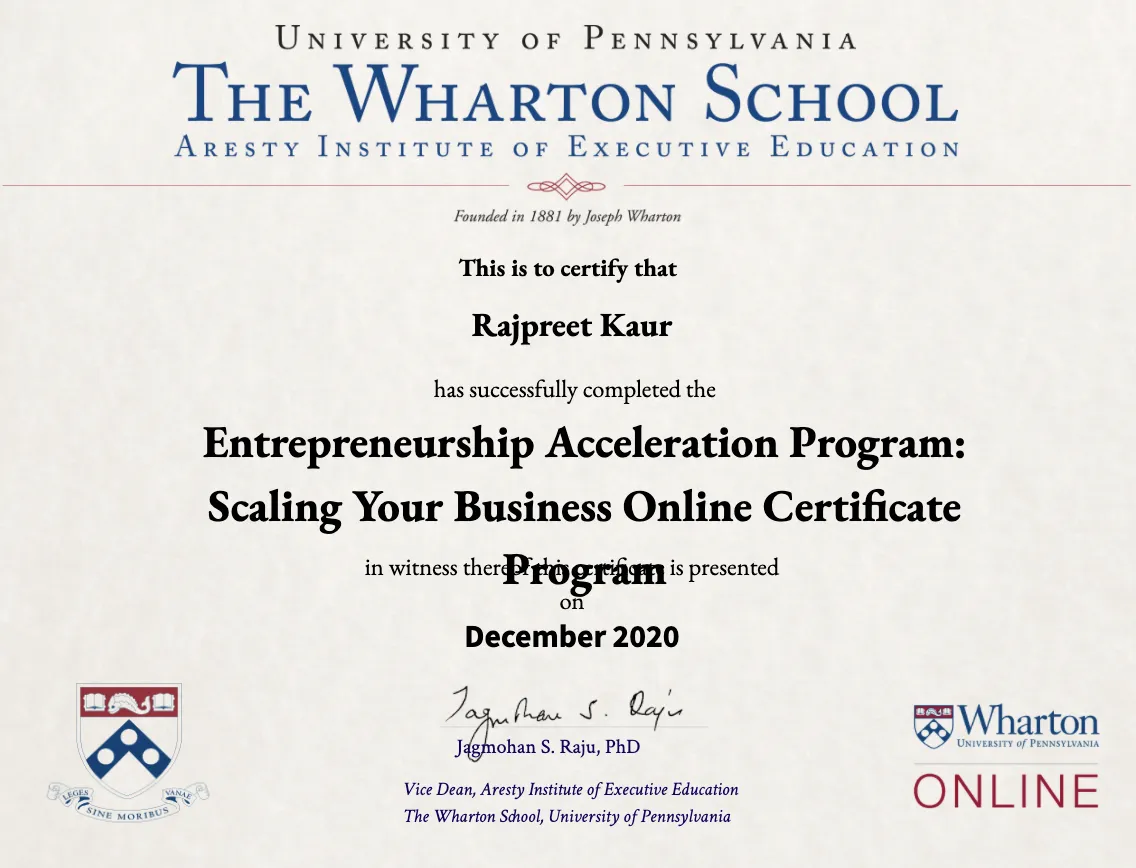 Rajpreet Certificate