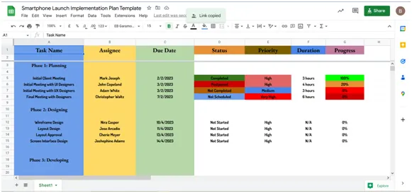 Implementation Plan Example