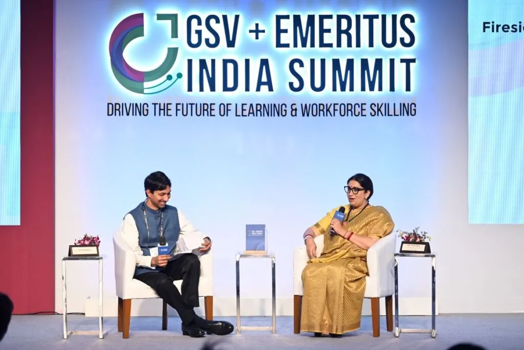 Smriti Irani at GSV EMeritus India Summit 2023