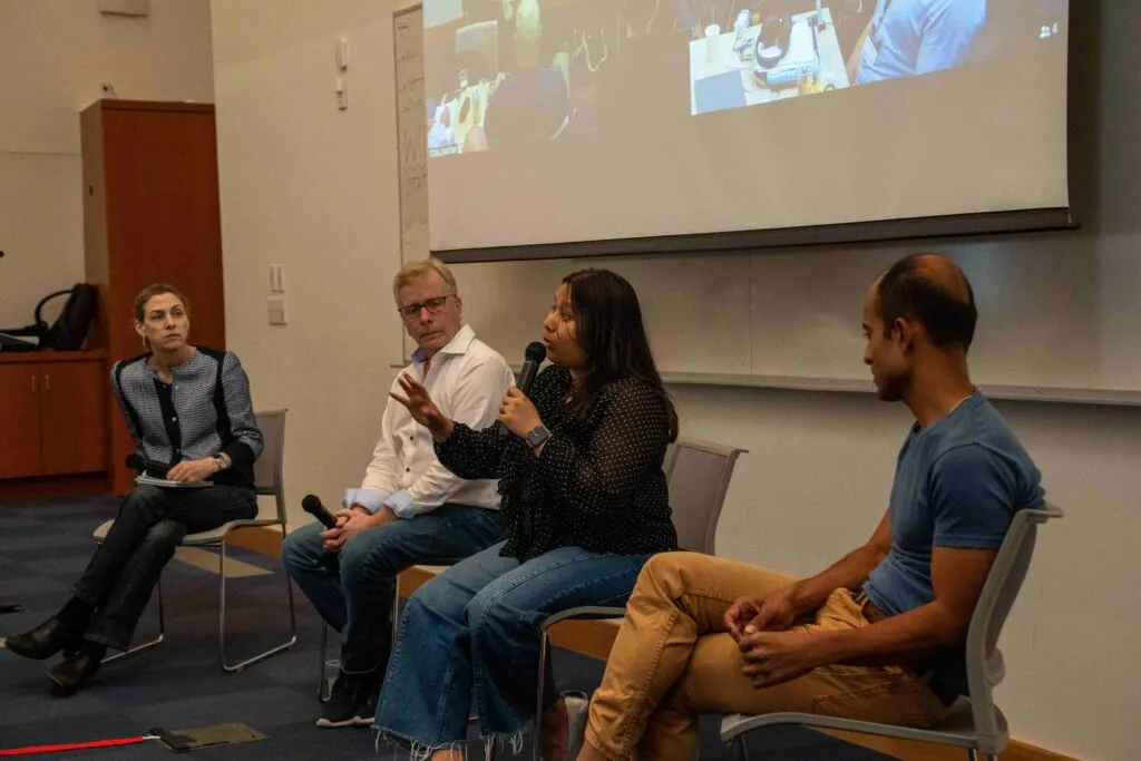 Participants engaging during an on-campus session