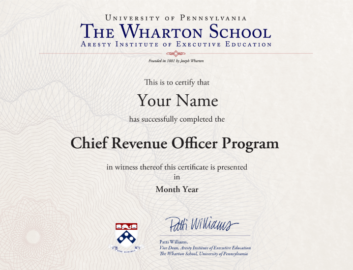 Wharton CRO Program Certificate