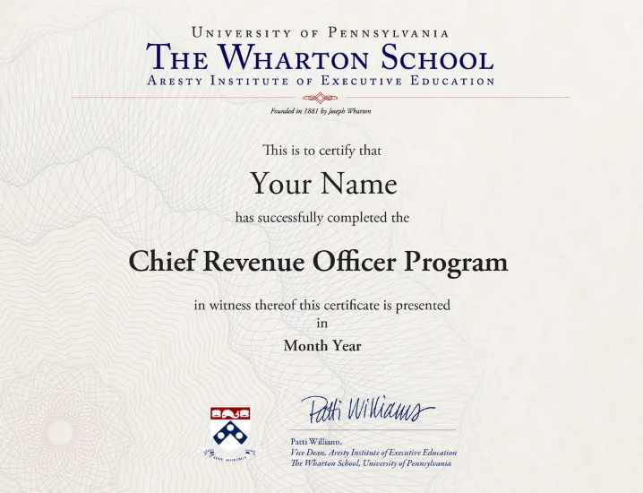Wharton CRO Program Certificate