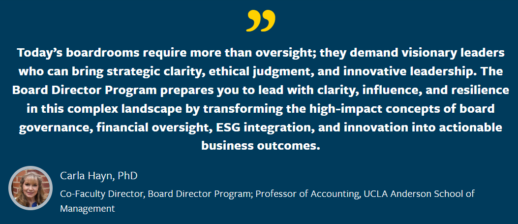 Cambridge Board director program testimonial